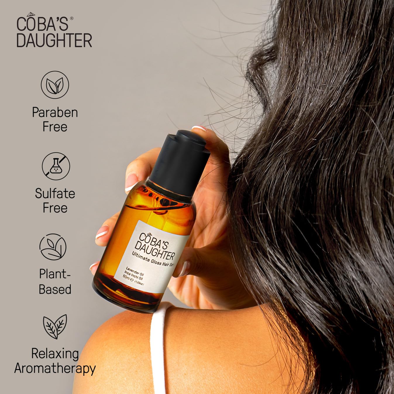 COBA'S DAUGHTER Heat Protectant & Frizz Control Oil | 7 Herbal Oils Infused | Hair Gloss Treatment | Hair Perfume | Nourishing Serum for Curly Hair| Dry Hair | Lavender Scent (1.69 oz)