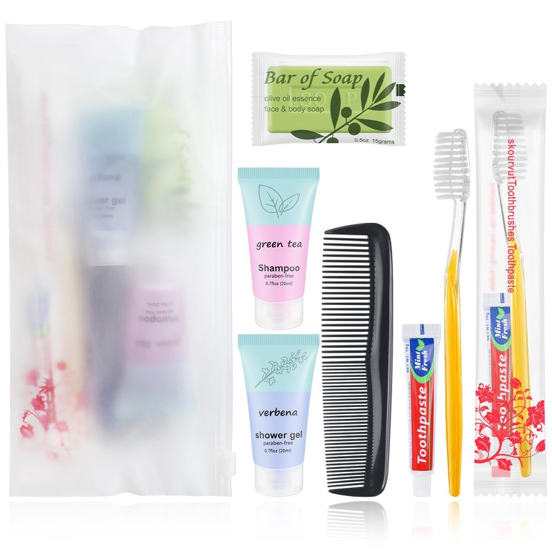 skourvut Homeless Hygiene Kit for Donations,Toothbrush Travel Kit Basic Toiletry Kits Care Package Supplies in Zip Pouch,Homeless Kits Travel Toiletry Bulk for Homeless Women (pack of 20)