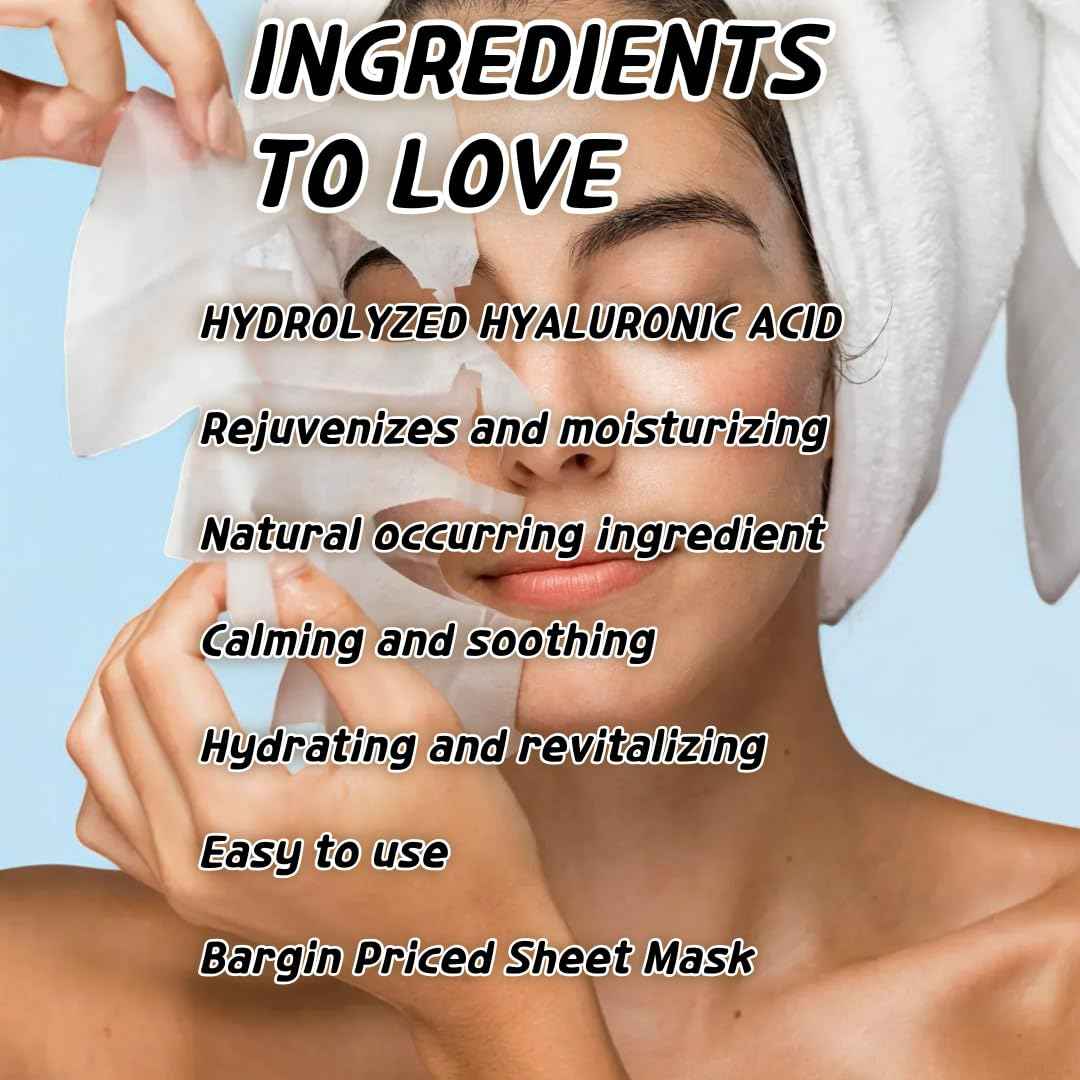 ELT Wellcero Korean Face Masks(4pack 20 Sheet Masks), Brightening Mask, Vitamin C, Anti-Aging Wrinkle Fighting, Deep Collagen Mask, Korean Skin care