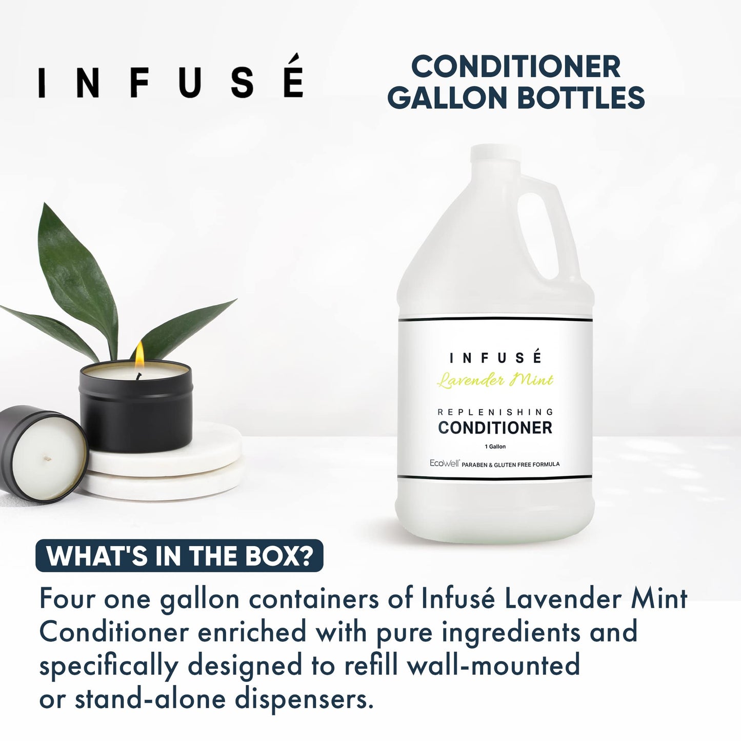 Infuse Lavender Mint Hotel | 1 Gallon | For Hospitality & Vacation Rentals to Refill Dispensers | (Single Gallon)
