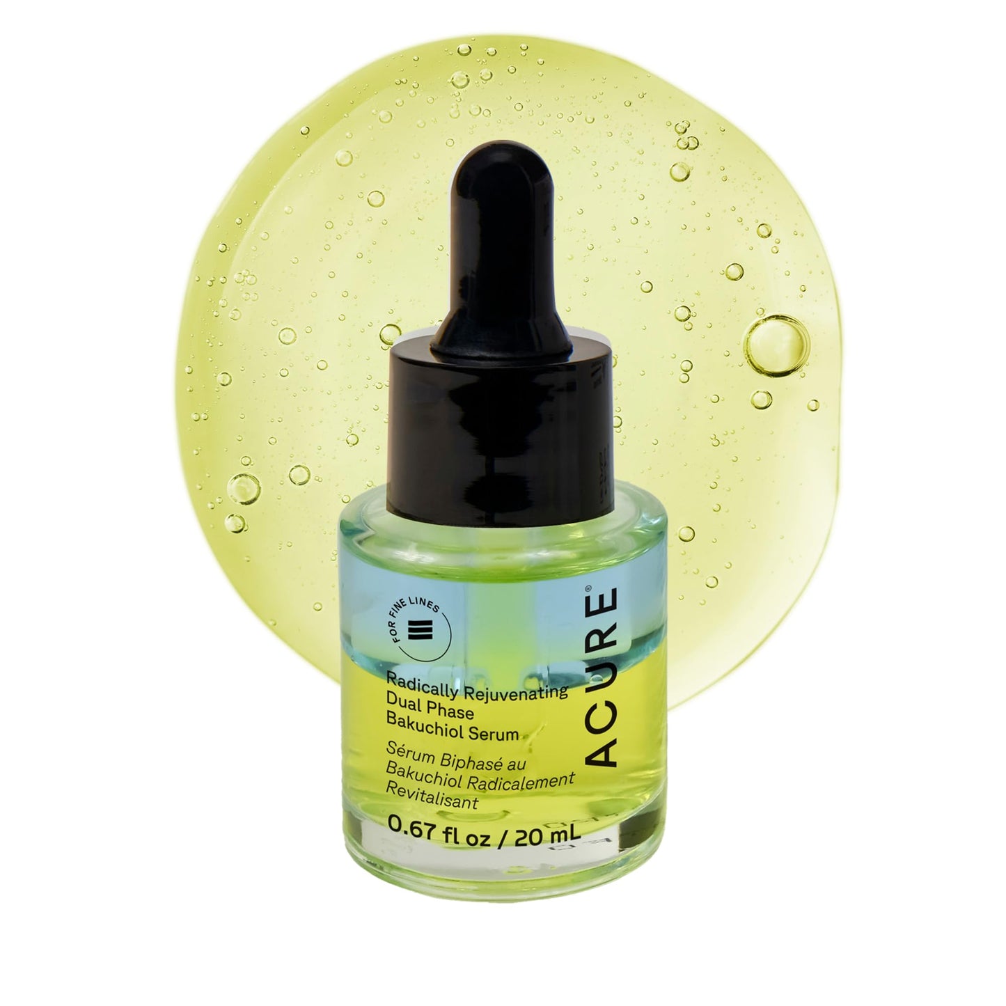 Acure Radically Rejuvenating Dual Phase Bakuchiol Serum - Bakuchiol Oil Serum for Face, Anti Aging Retinol Alternative for Wrinkles & Fine Lines, Cold Pressed Botanical Oils, Vegan - 0.67 fl oz