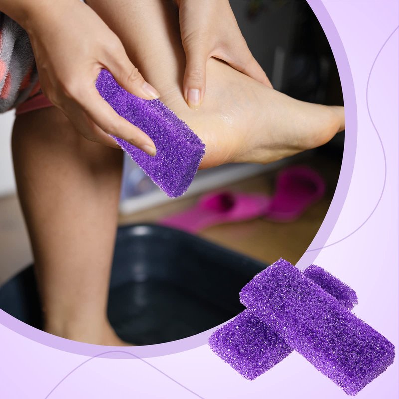 Batiyeer 300 Pcs Pumice Stone Bulk for Feet Scrubber Dead Skin Disposable Foot Pumice Foot Shower Scrubber for Heel Cuticle Callus Remover Bath Spa(Purple)