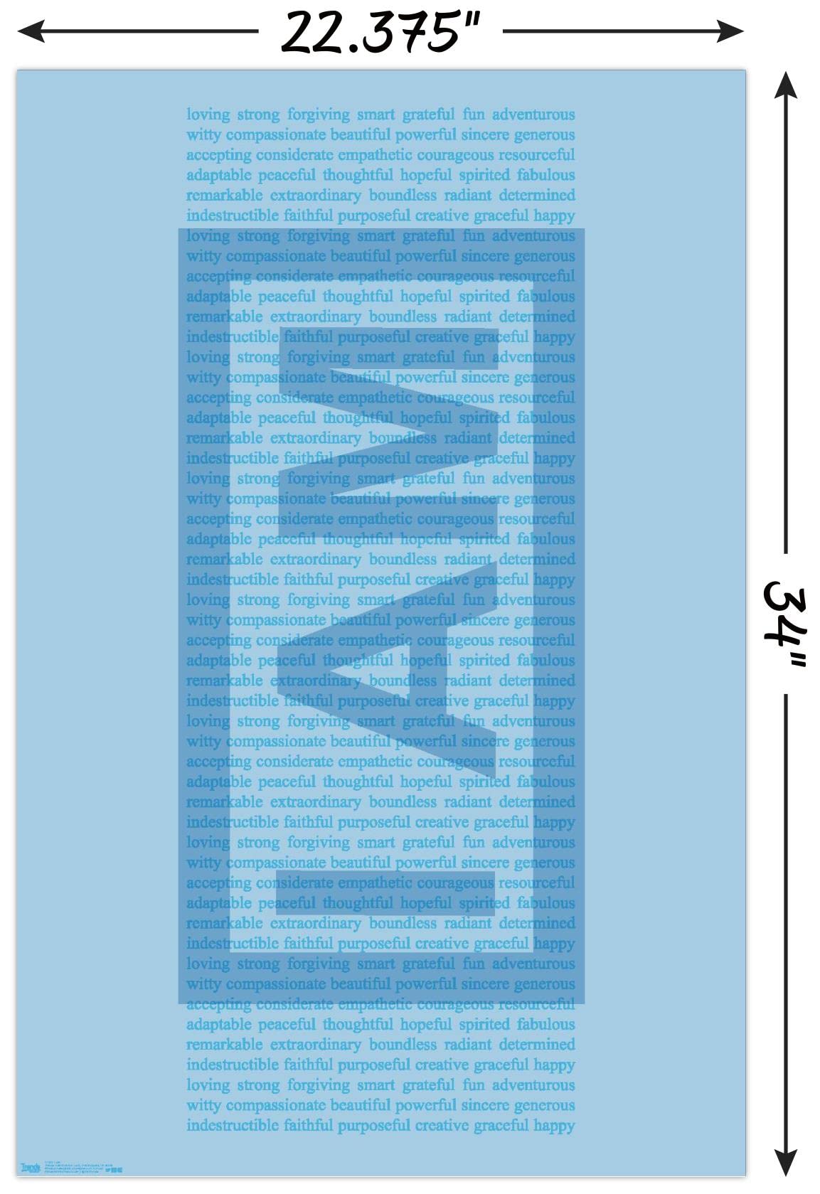 Trends International I Am - Text Wall Poster, 22.375" x 34", Unframed Version
