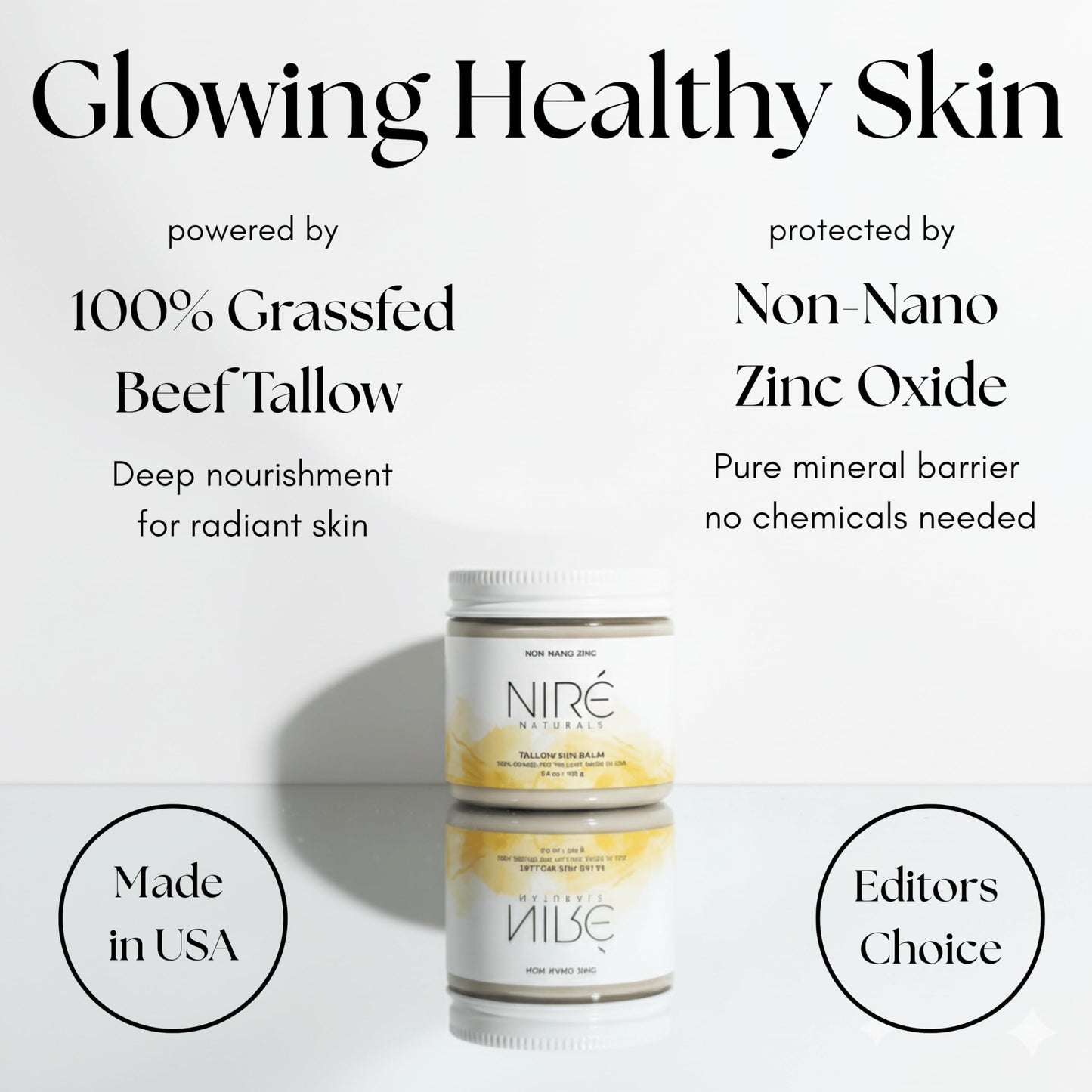 Tinted Mineral Sun Balm for Face. Chemical Filter-Free, Beef Tallow Non-Nano Zinc Formula, Made in USA, Non Toxic Ingredients