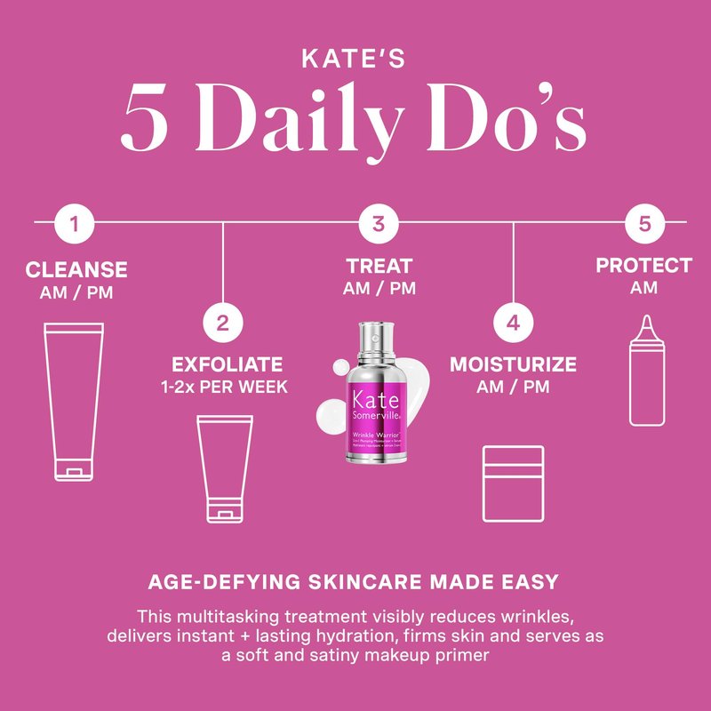 Kate Somerville Wrinkle Warrior® 2-in-1 Plumping Moisturizer + Serum – Hydrating Formula with Hyaluronic Acid, Smooths Fine Lines, Firms Skin & Boosts Radiance, 1.7 Fl Oz