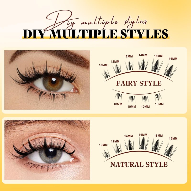 QUEWEL Lash Clusters Kit, 156 PCS Eyelash Clusters Kit D Curl Cluster Lahses Kit Include Mix10-18mm Lash Clusters Lash Bond and Seal Lash Tweezers Lash Cluster Glue Remover(QUBM-MIX10-18)