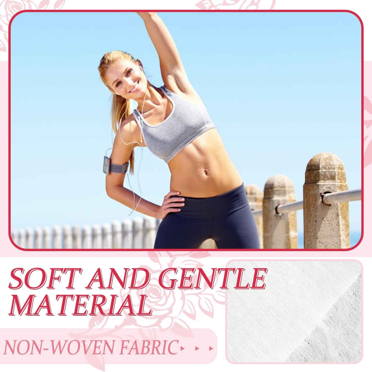 BUAEL Mini Deodorant Body Wipes 100 pieces of Travel deodorant Wipes And Travel Deodorant Individually Wrap Hypoallergenic Underarm Sweating Rose And Travel To Clean Skin For Female Male Teenagers