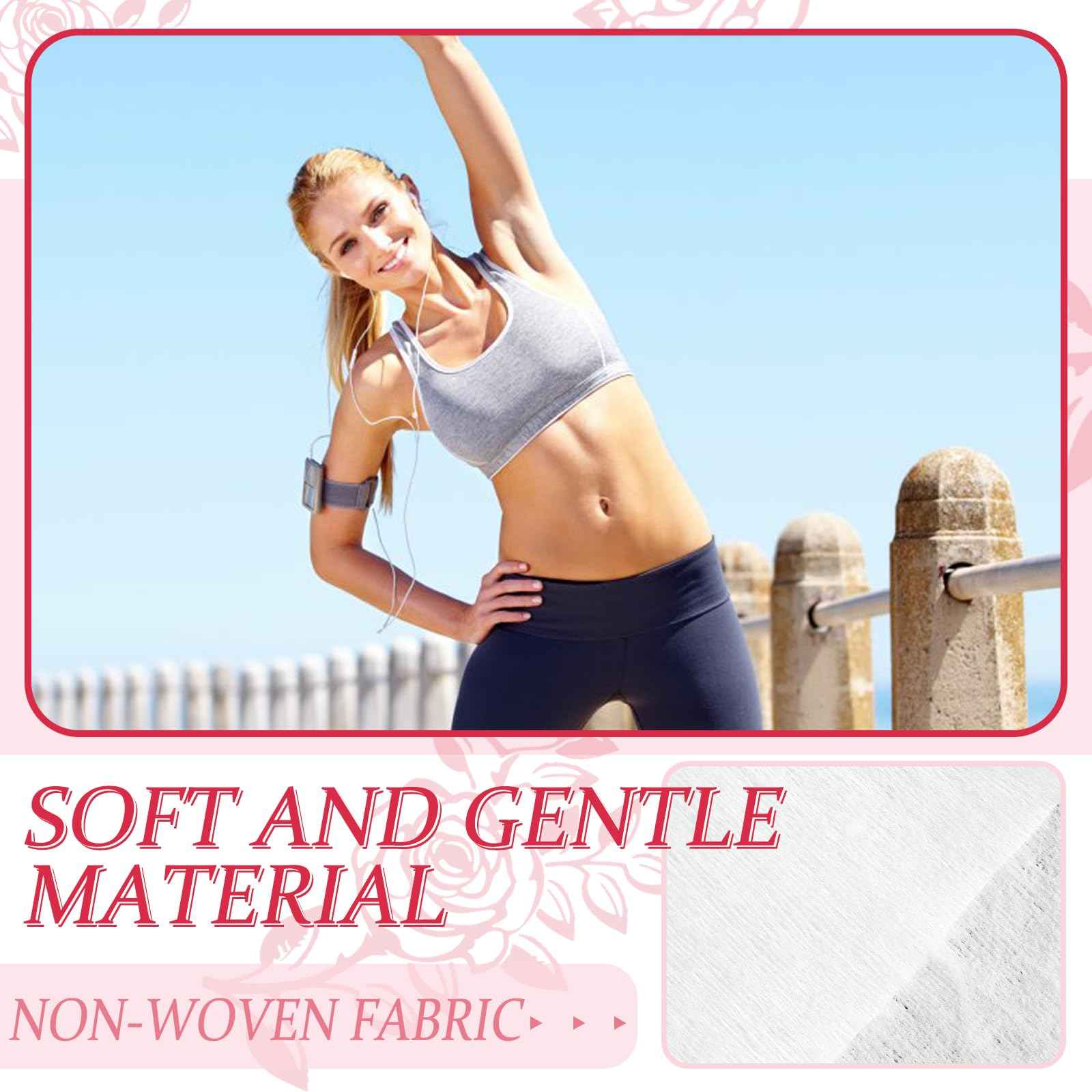 BUAEL Mini Deodorant Body Wipes 100 pieces of Travel deodorant Wipes And Travel Deodorant Individually Wrap Hypoallergenic Underarm Sweating Rose And Travel To Clean Skin For Female Male Teenagers