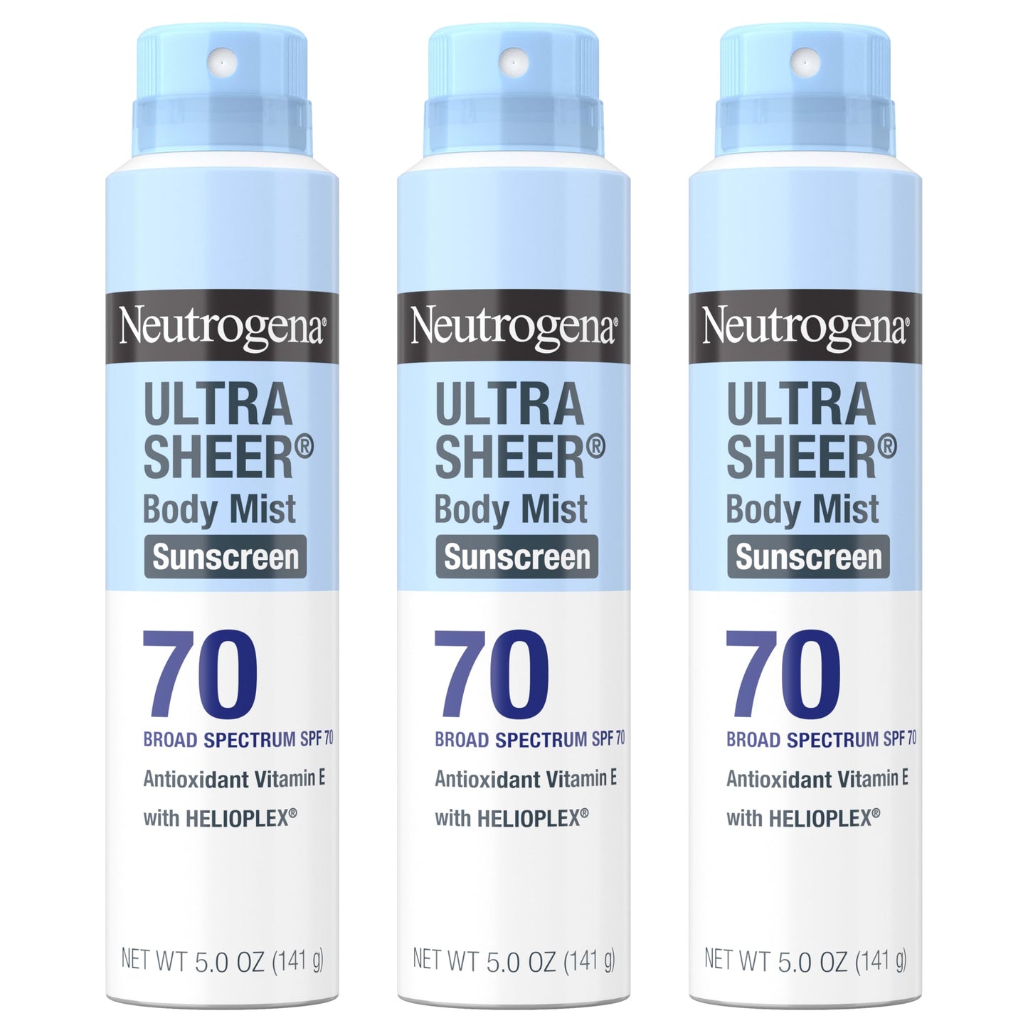 Neutrogena Ultra Sheer Dry Touch Sunscreen Spray, SPF 70, 3 x 5 oz