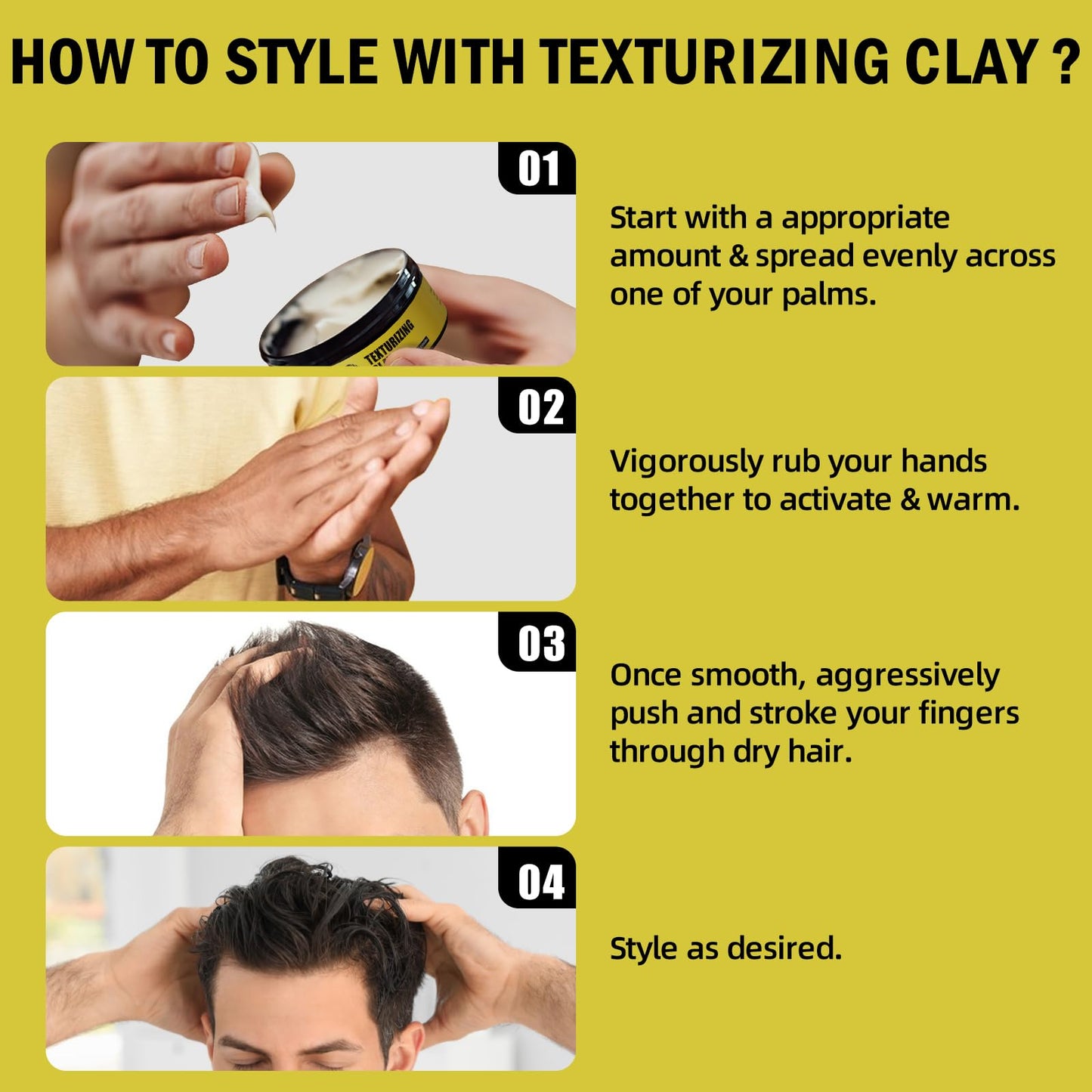 WDETHMY Hair Clay For Men, High Hold & Low Shine Men's Matte Clay, Long-lasting Hold and Easy Wash Hair Styling Cream, No-greasy Formula, Add Volume & Texture Hair Styling Products