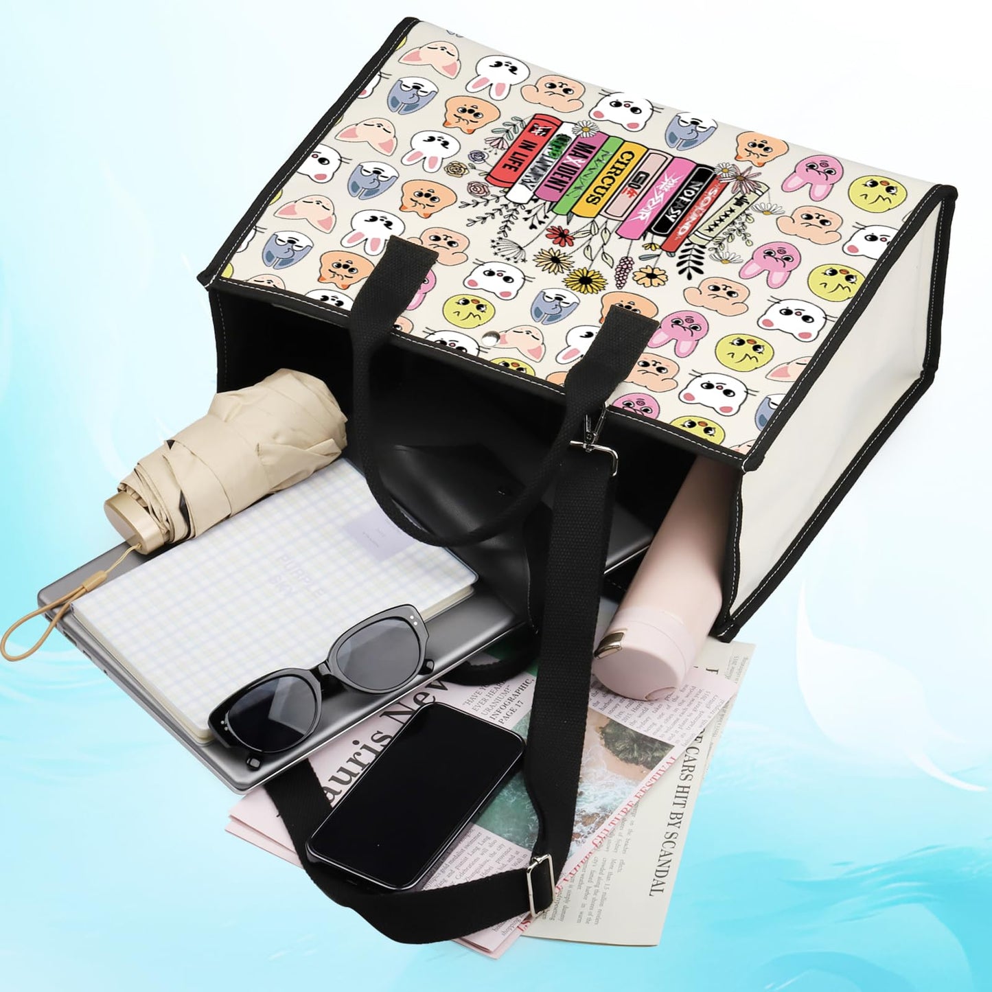 LEVLO Cartoon Korean Group Stay Cosmetic Makeup Bag Korean Group Animal Fans Gift Cartoon Member Zipper Pouch Bag (SK Life LT)