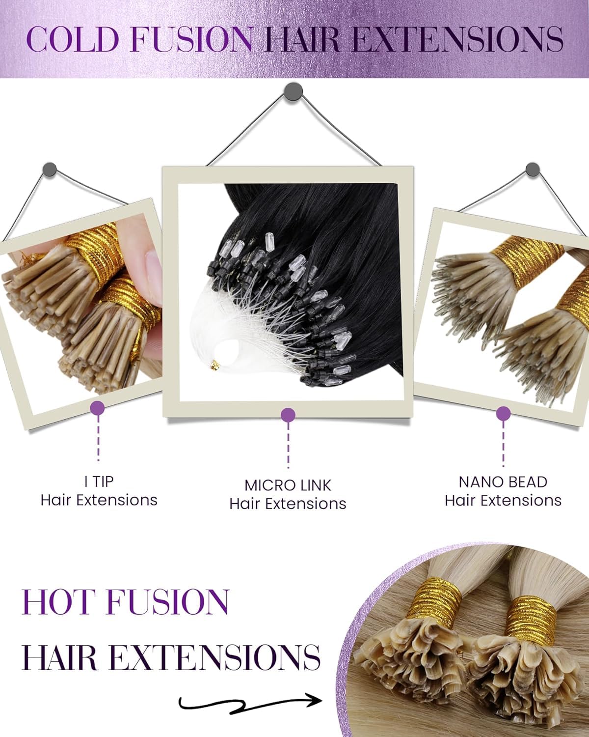 LaaVoo Microlink Hair Extensions Human Hair Jet Black 20inch Microbead Hair Extension Real Human Hair Micro Link Extensions Black Straight Hair 50gs 50g