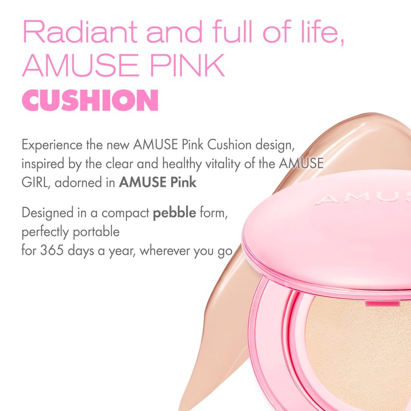 AMUSE SEOUL Dew Power Vegan Cushion Foundation Refill (1.5 NATURAL REFILL) - Semi Glow, Full Coverage, Dewy Finish, Long Lasting, Lightweight, Smooth Radiant Skin, Vegan, Korean Beauty Makeup