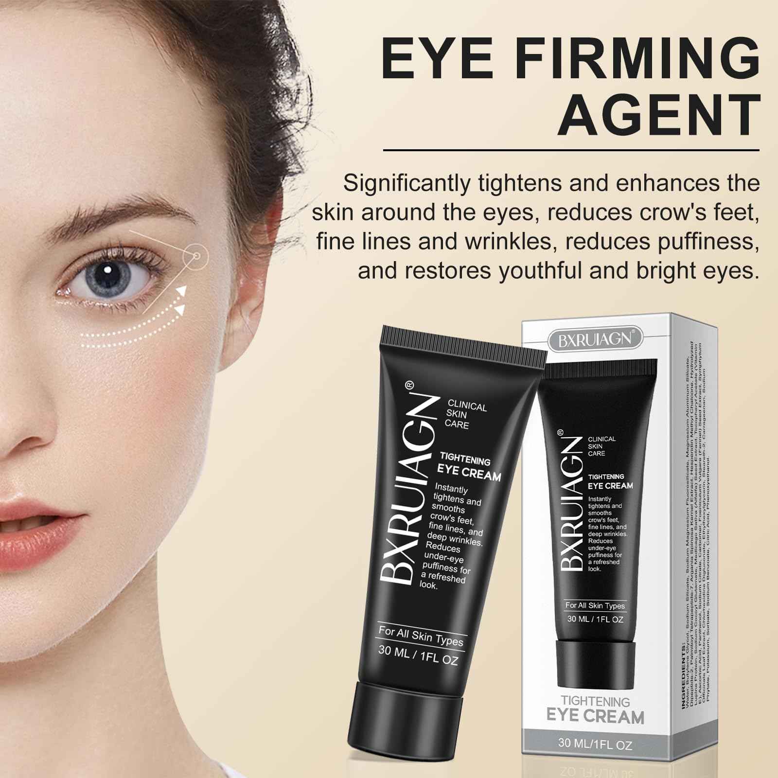 Instant Eye Tightener - Quickly Reduces Dark Circles, Eye Bags, Puffiness and wrinkles, Locks in Moisture(30ML)
