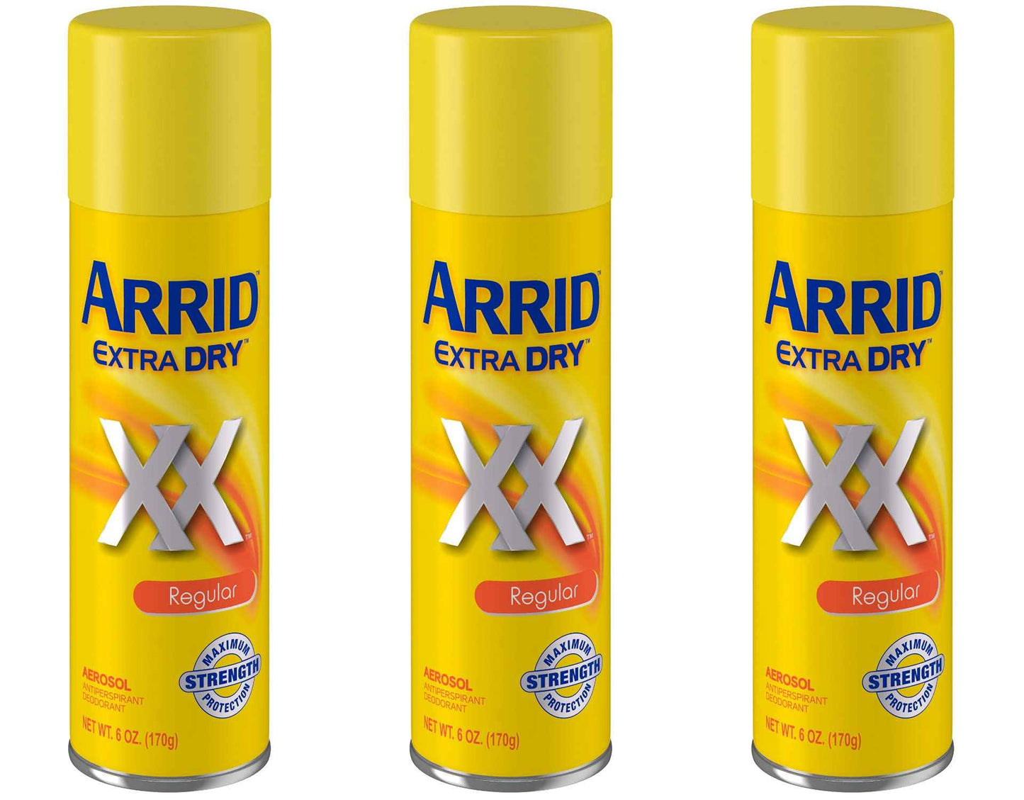 Arrid Deodorant 6oz Aerosol Extra Dry Regular (3 Pack)