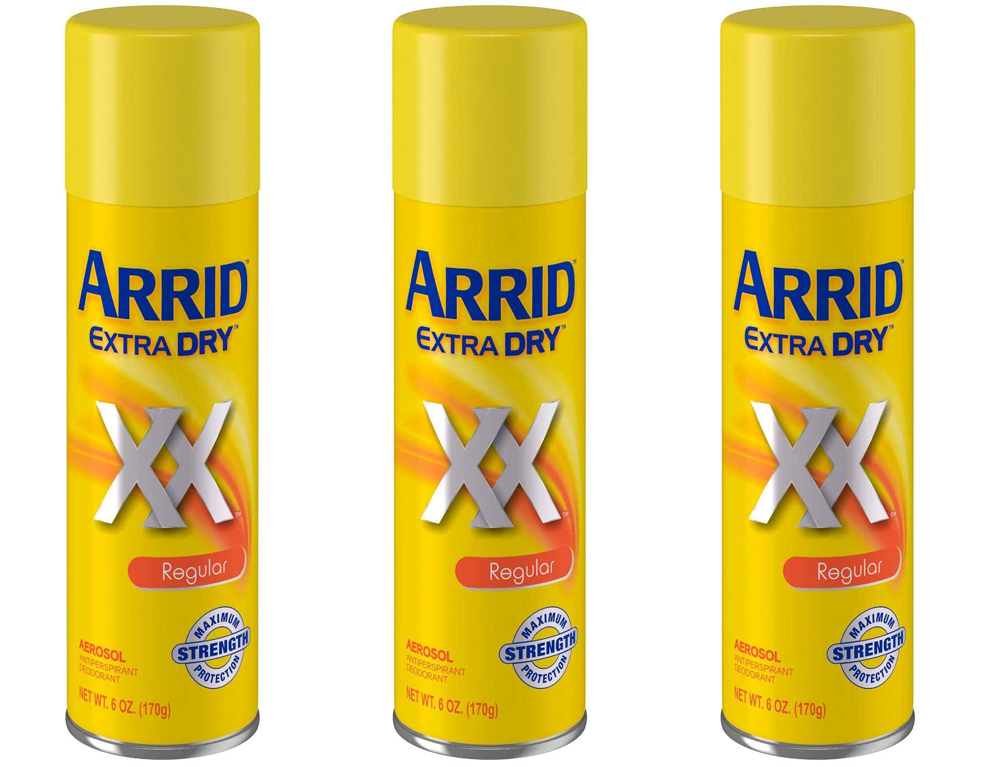 Arrid Deodorant 6oz Aerosol Extra Dry Regular (3 Pack)
