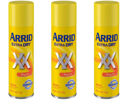 Arrid Deodorant 6oz Aerosol Extra Dry Regular (3 Pack)