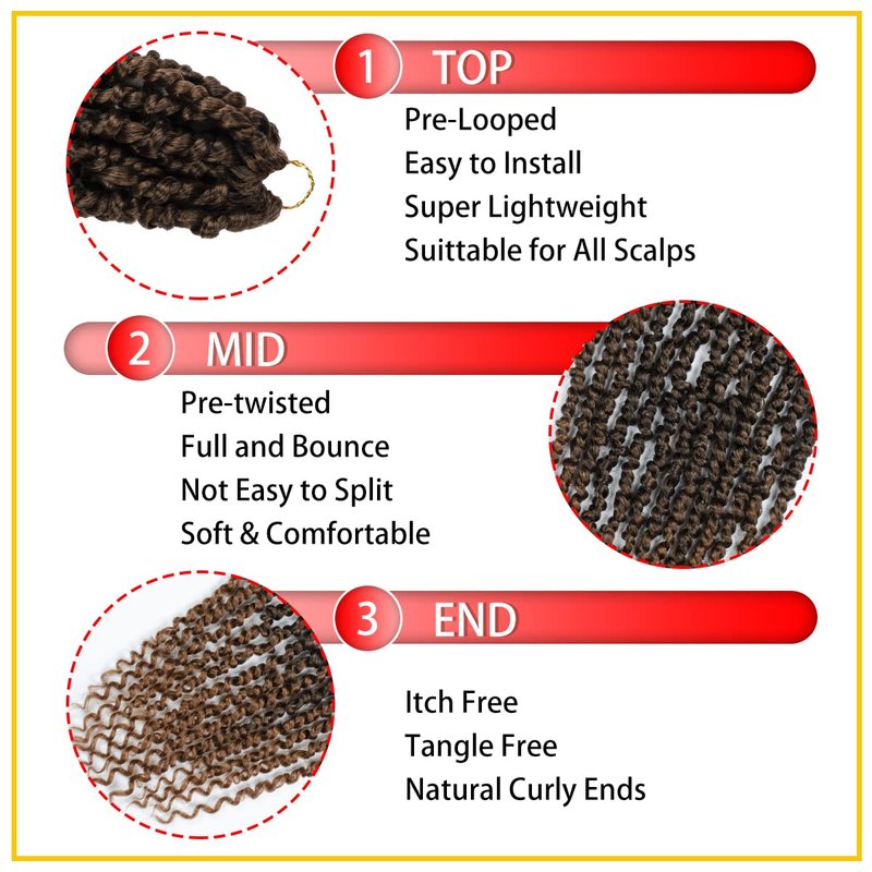 Nice One Pre-Twisted Passion Twist Hair 16 Inch, 112strands Passion Twist Crochet Hair for Women 8 Packs Pre-Looped Passion Twists Braiding Synthetic Hair Extensions (16 Inch (Pack of 8), T30)