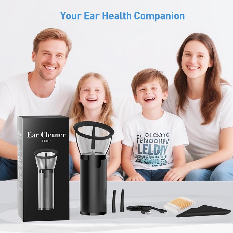 Ear Wax Removal-Electric Ear Cleaner, Retractable Ear Cleaning Kit, Safe Ear Wax Removal Tool, Effective Ear Irrigation Flushing System, Waterproof Ear Washer for Humans with 4 Pressure Modes
