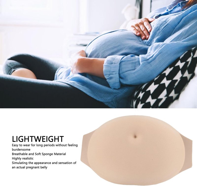 Fake Pregnant Belly - Breathable Soft Lightweight Role Play Accessory | Small (5.9in)