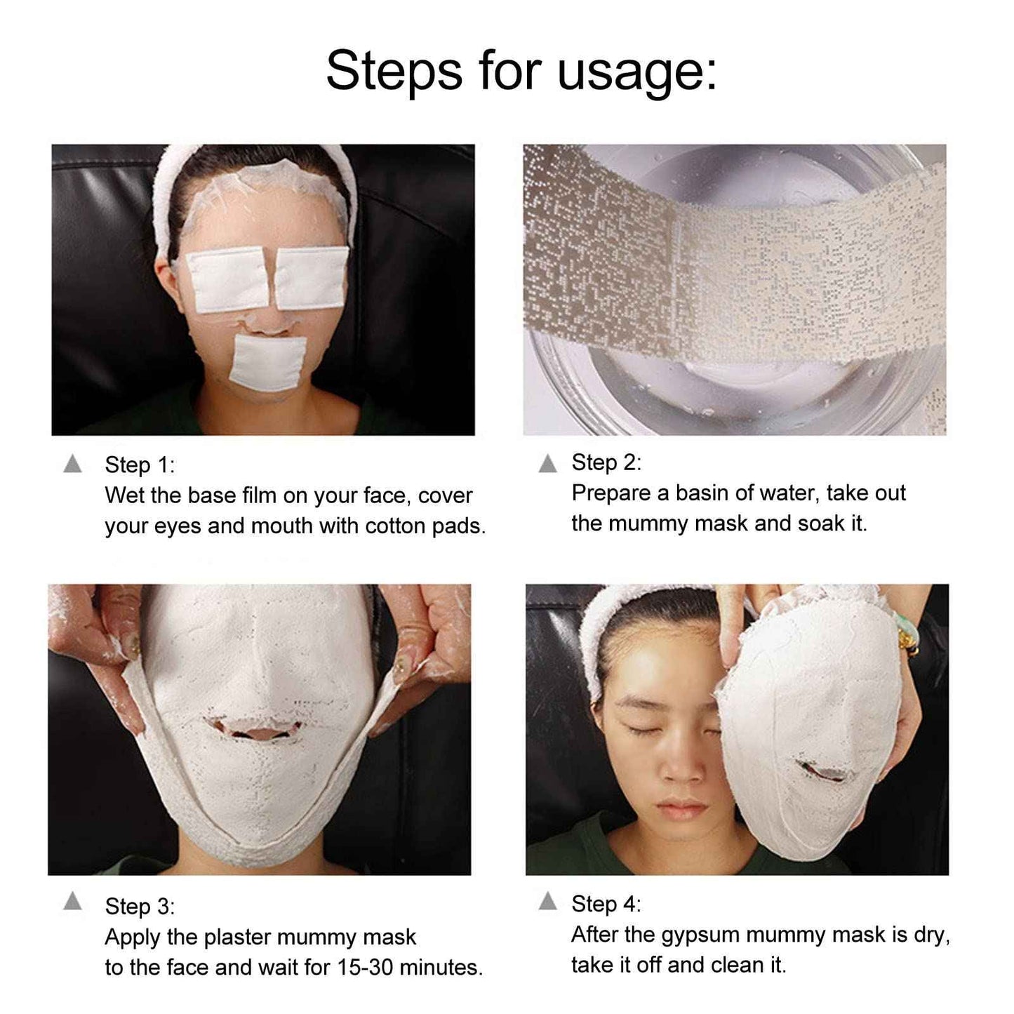 ZJchao 50 Sheet Mummy Face Mask, Anti Wrinkle Lifting Bandages Masks V Face Moisturizing Full Coverage for Skin Care Reduce Fine Lines