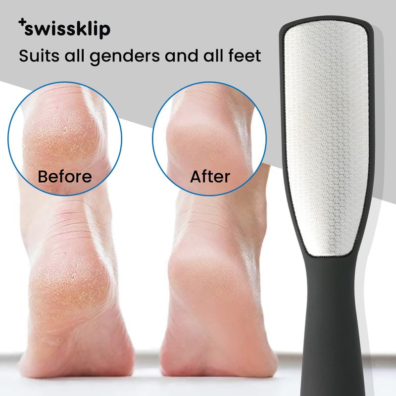 Swissker by Swissklip Foot File Callus Remover for Feet I A Perfect Heel Scraper for Cracked Heels I Luxurious Foot Scraper for Callus Removal and Dead Skin Remover for Feet (1 Pack)
