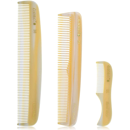Giorgio G36 Handmade All Fine Tooth Pocket Comb for Men, Hair Comb Straightener for Everyday Grooming Styling Hair, Mustache and Beard for Men Women and Kids, Use Wet or Dry, Saw Cut and Hand Polished