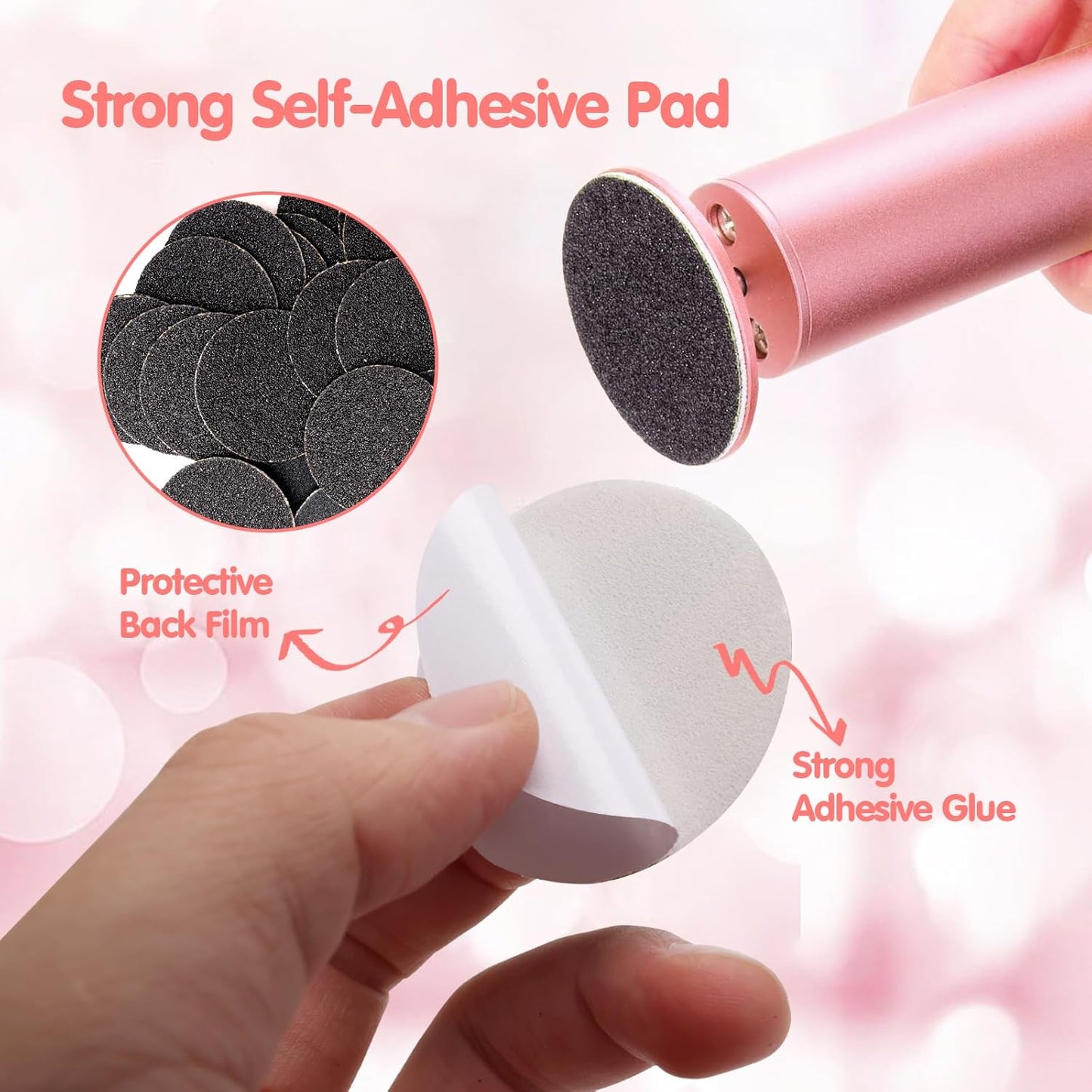 Self-Adhesive Foot File Replacement Pads - 180PCS Sandpaper Discs with 80/100/180 Grit for Smooth Feet