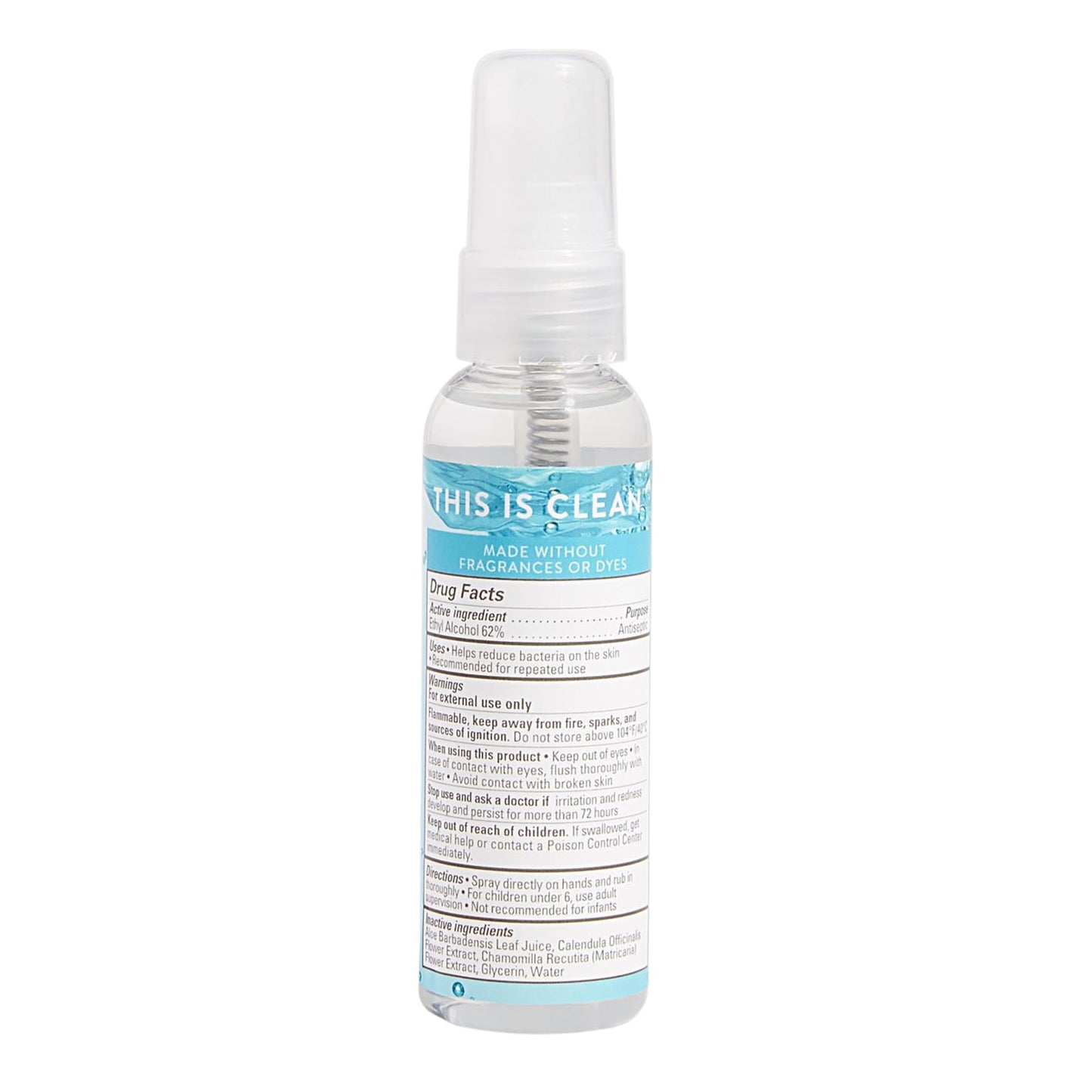 The Honest Company Plant-Based Hand Sanitizer Spray, Kills 99.9% of Germs, Hypoallergenic, Quick-drying, Moisturizing, Fragrance-Free, 2 fl oz