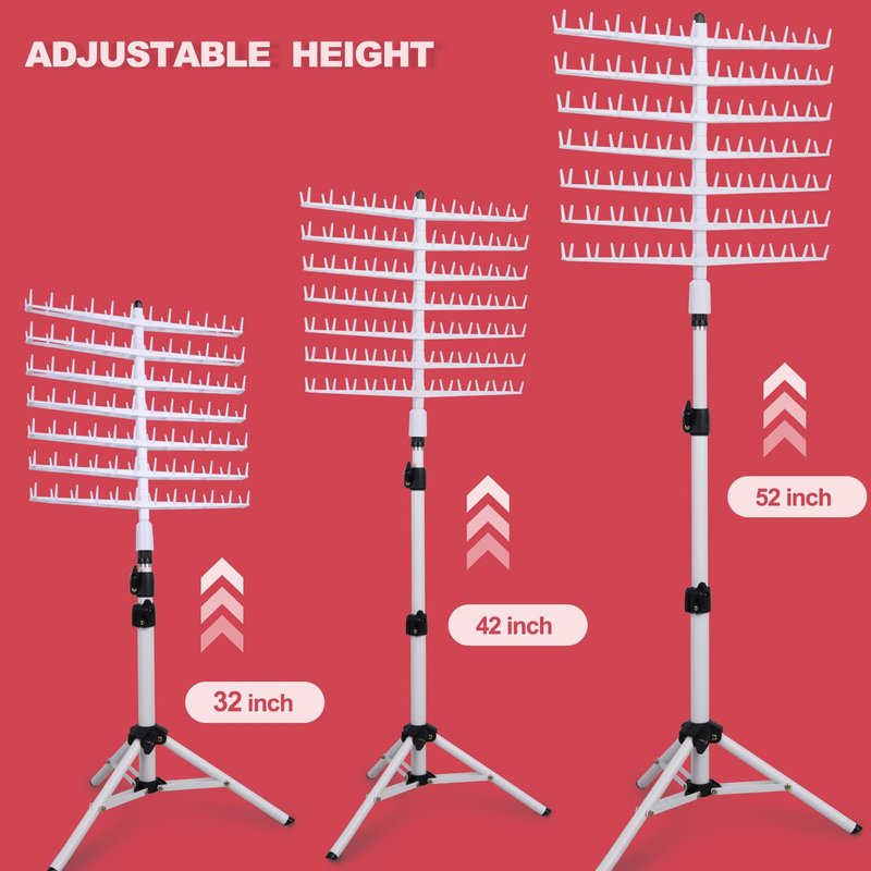 poipoilu Height Adjustable Braiding Hair Rack 168 pegs, Dual-use Braid rack with Clamp (White)