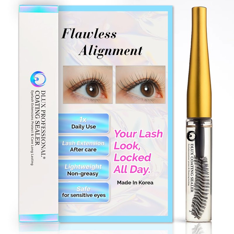 Dlux Professional Lash Sealant for Eyelash Extensions - Lash Sealer For Cluster Lashes DIY Lash Extension Coating Long Lasting 2 Weeks Lash Seal, Lash Tech Gifts for Women
