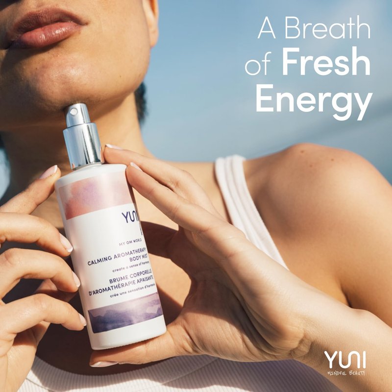 YUNI Beauty Calming Body Mist - Natural Aromatic Oils for Stress Relief & Focus | 4oz, Paraben-Free, Cruelty-Free