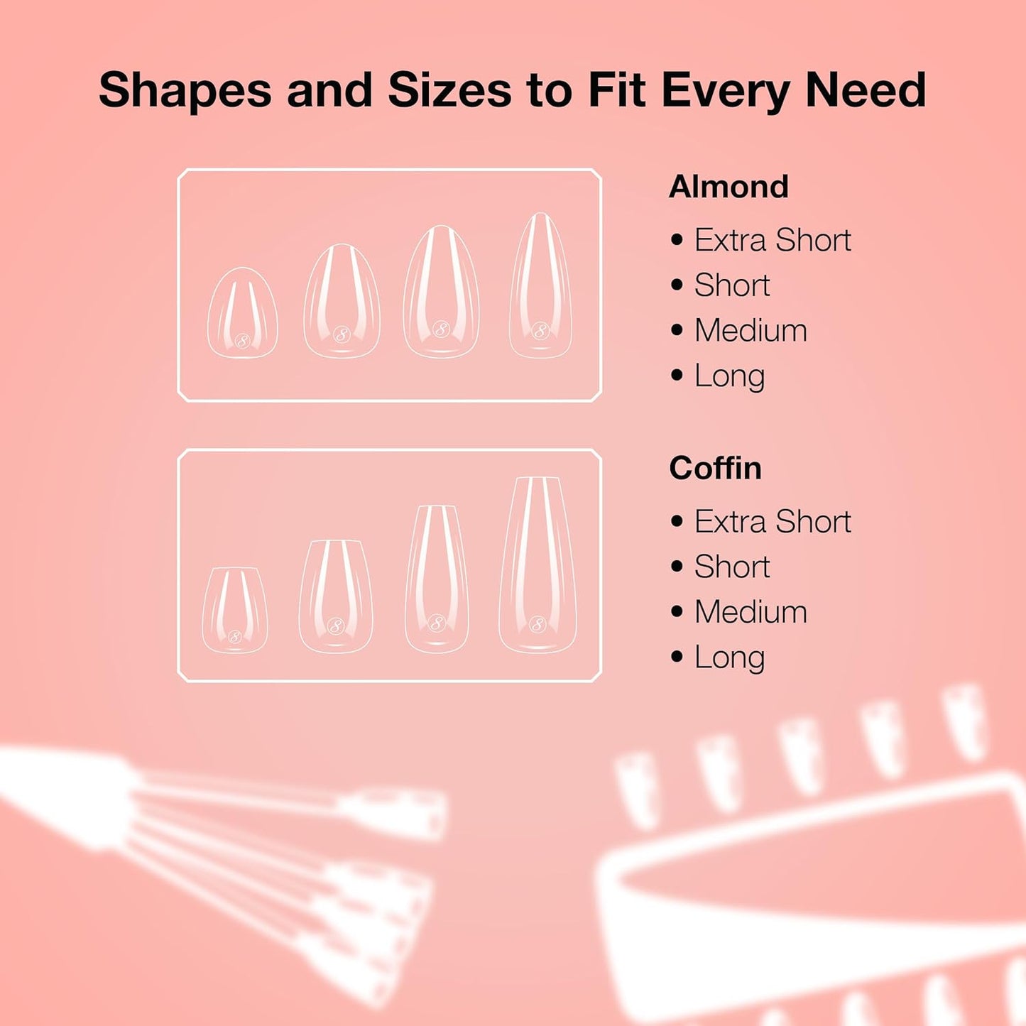 Soft Gel Nail Tips - Short Round Shape | 602 Tips in 14 Sizes (00-9) for Professional Nail Extensions