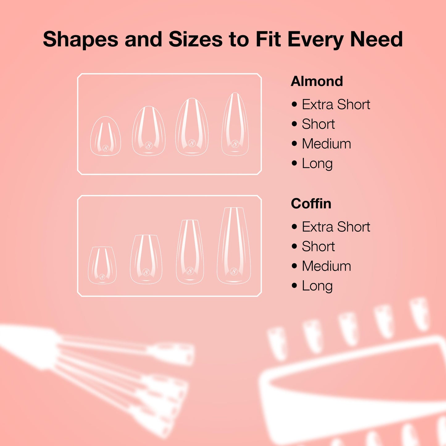 Cre8tion Soft Gel Nail Tips, Medium Almond Shape, 602 Tips in 14 Sizes (00-9) for Professional Nail Extensions