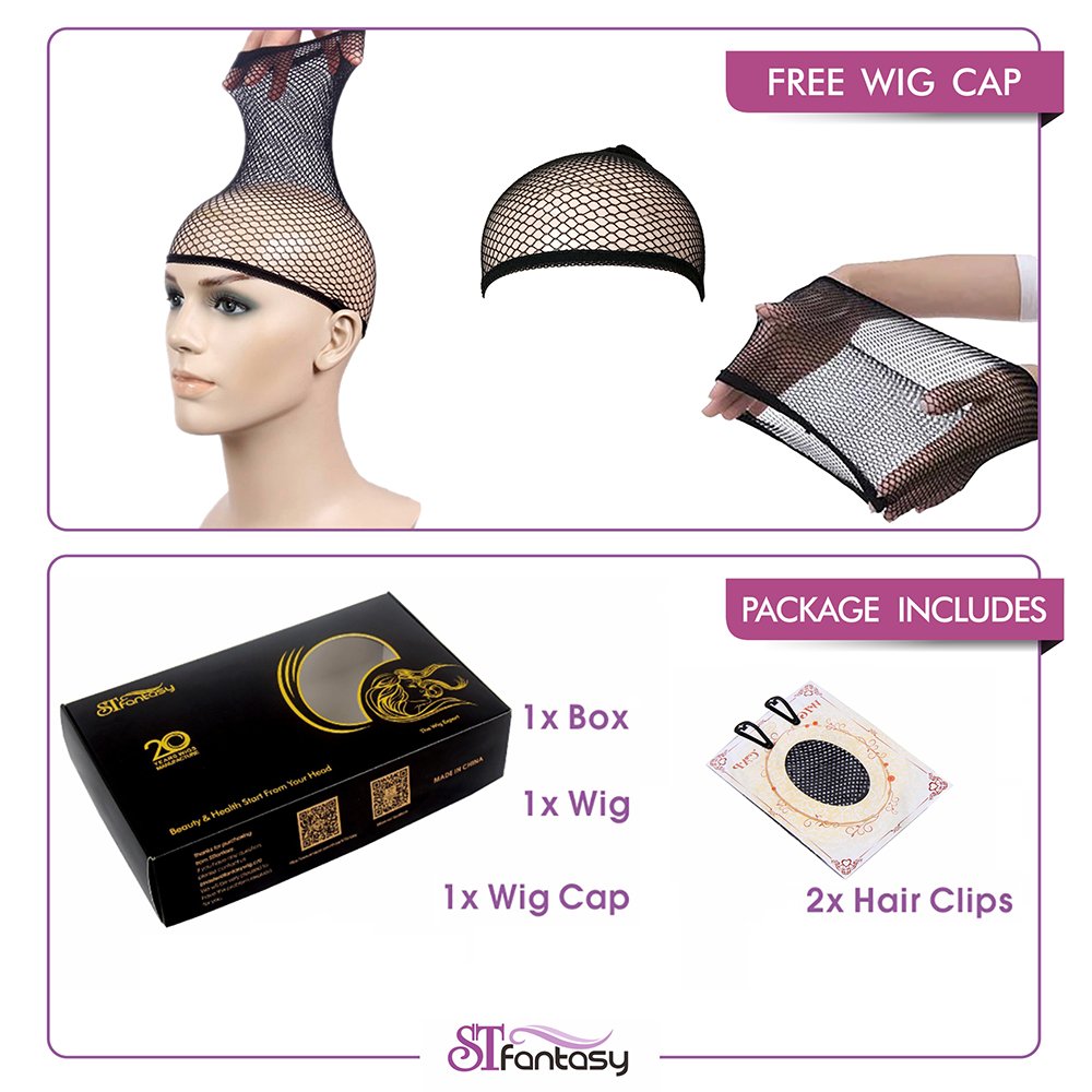 STfantasy Finger Wave Wig 1920s Retro Mid Length Long Curly Synthetic Hair for Women Cosplay Halloween Party Costume (Jet Black)