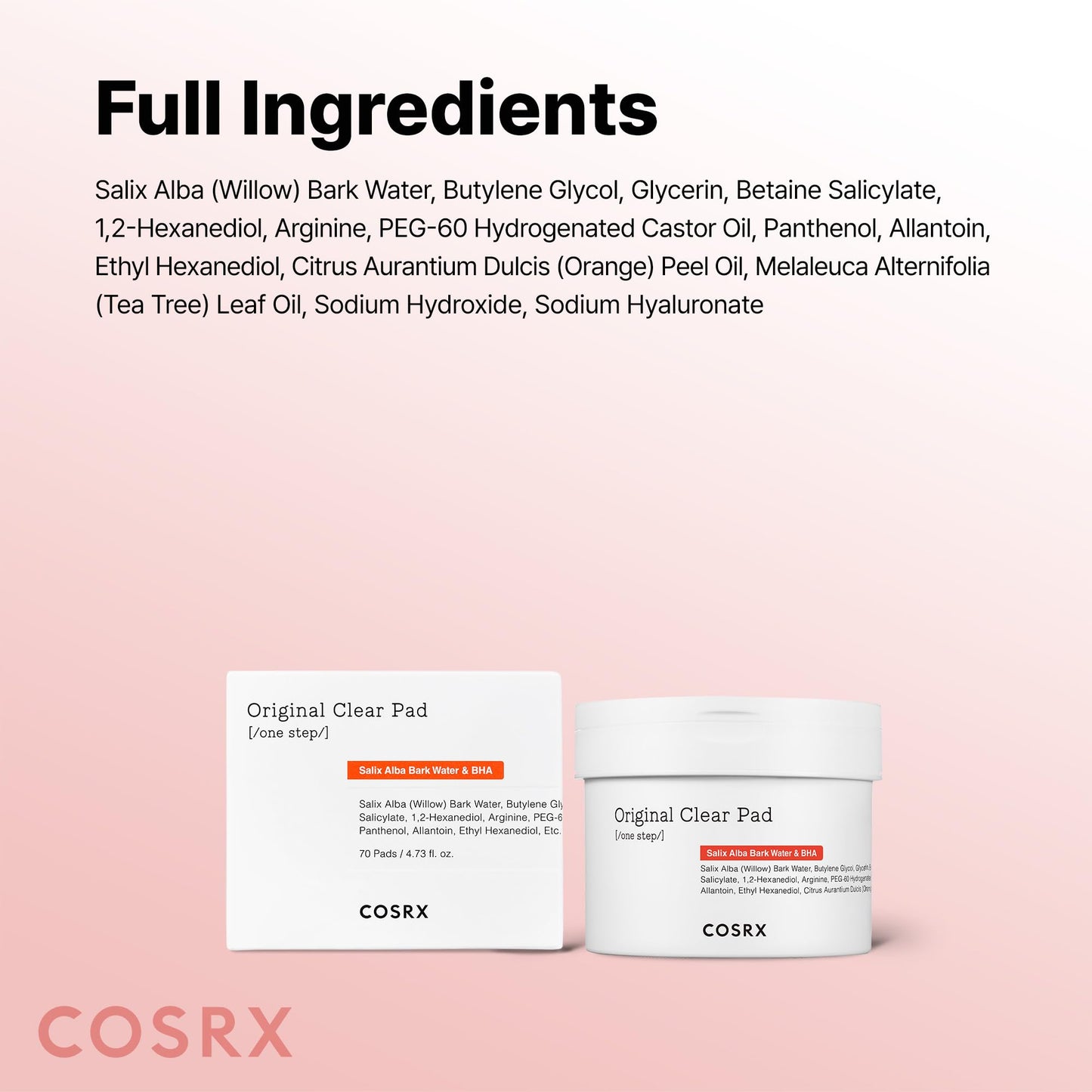 COSRX BHA Toner Pads, 70 Sheets, Exfoliating Pads for Dead Skin & Blackheads, Minimize Pores, Prevent Breakouts, Improve Skin Texture, Korean Skin Care