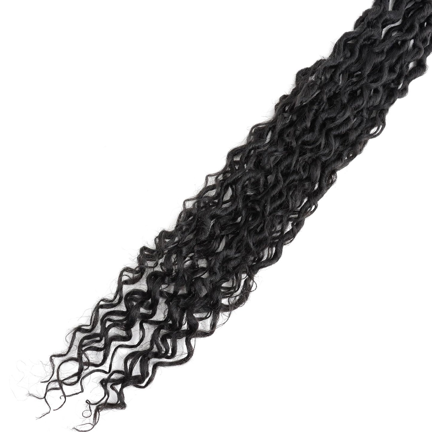 LMZIM 24 inch Goddess Locs Crochet Hair 8 Packs Faux Locs Crochet Hair for Black Women Pre Looped River Locs Crochet Hair with Curly Ends #2