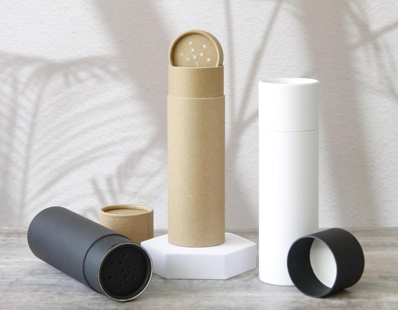 Kraft Paper Shaker Tubes - 10 Pack Biodegradable Containers for Powdered Cosmetics | 4oz, Fully Compostable, White