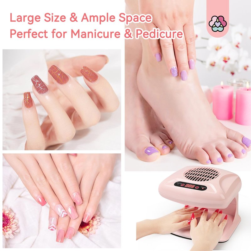 SAVILAND Nail Dryer Professional Upgrad: 3X Quick Drying Nail Dryer for Regular Polish Acrylic Dip Powder Nail Dehydrator Primer Nail Polish Dryer Fan with Hot & Cold Air Must Have Nail Tech Supplies