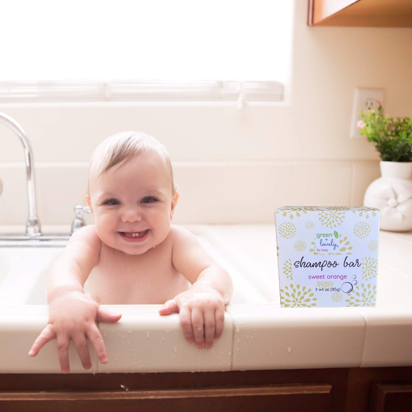 Green + Lovely Sweet Orange Baby and Kids Shampoo + Body Bar /// Gentle SLS, Sulfate, and Paraben free hair and body wash for babies and kids