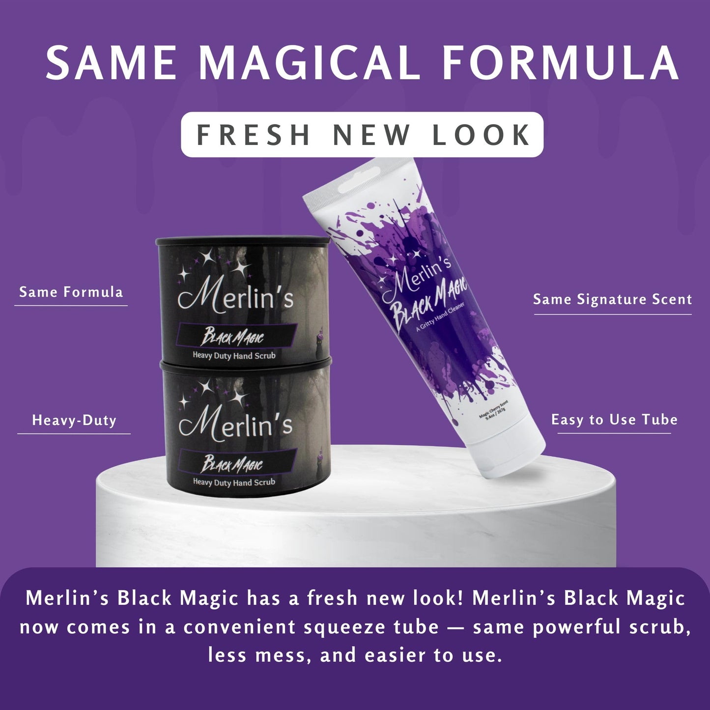 Merlin's Black Magic Heavy Duty Hand Cleaner, Dolomite Scrub, 9.4oz