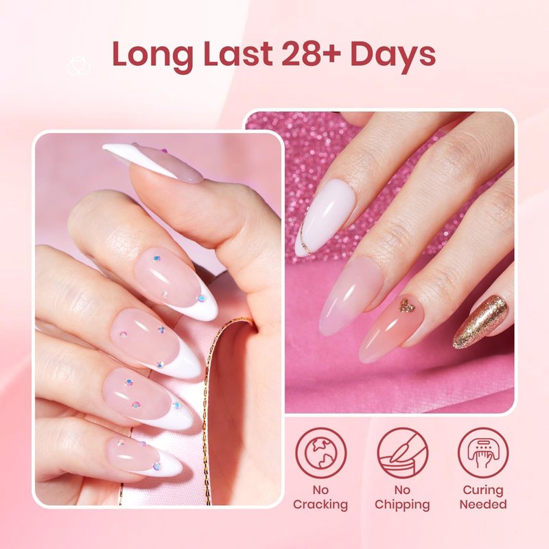 Beetles Poly Extension Gel Nail Kit 6 Colors Poly Nail Gel With Mini Nail Lamp Pink Nude Purple Poly Nail Gel Starter Kit for Beginner Nail Thickening Solutions DIY Home Salon Gift for Women Girls