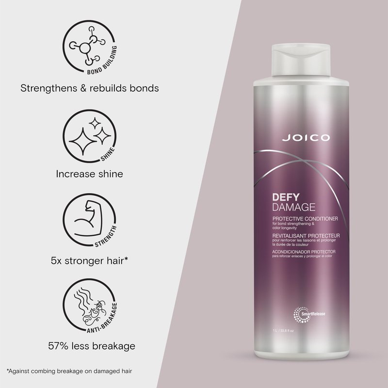 Joico Defy Damage Protective Conditioner | For Color-Treated Hair | Strengthen Bonds & Preserve Hair Color | With Moringa Seed Oil & Arginine | 33.8 Fl Oz