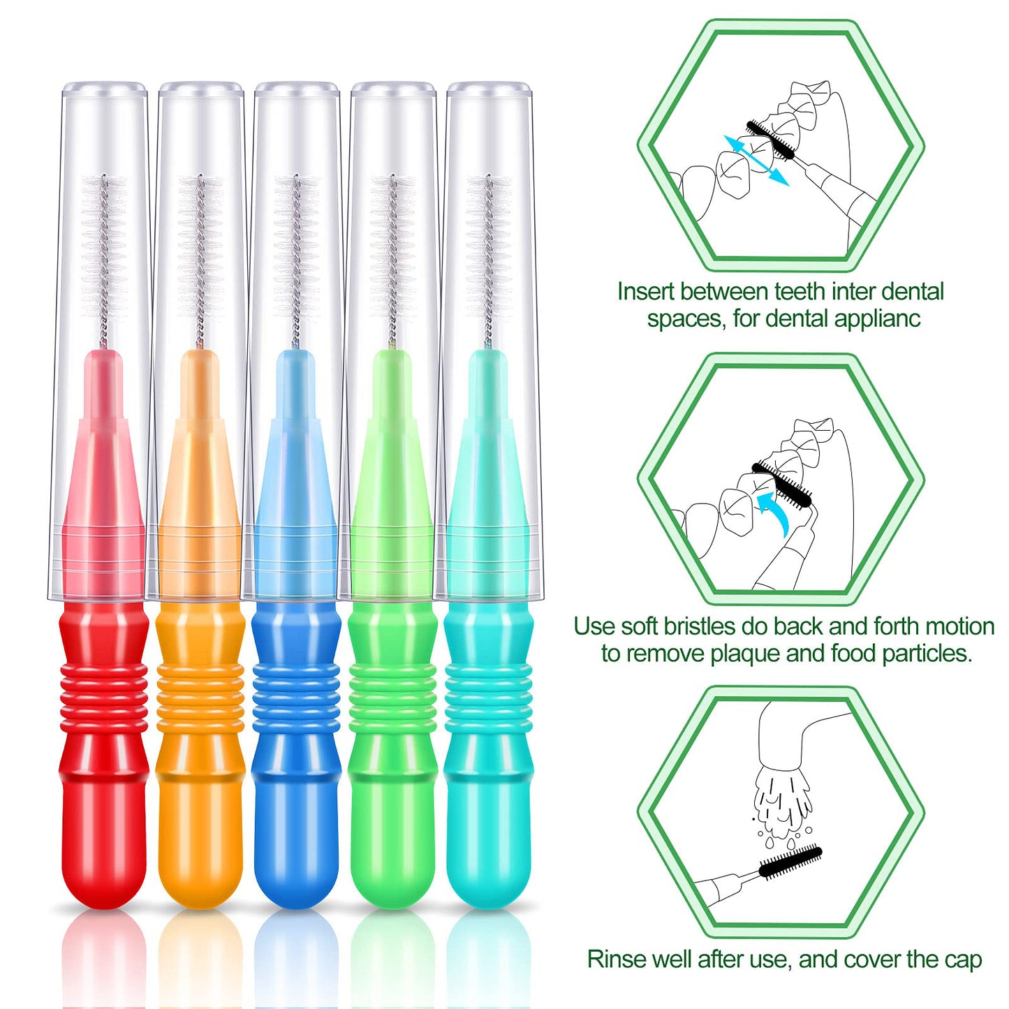 Patelai 350 Pieces Interdental Brush Tooth Floss Tooth Cleaning Tool Toothpick Dental Flossing Head Oral Flosser Refill Dental Flosser Toothpick Cleaners