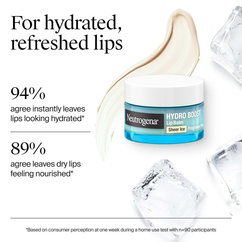 Neutrogena Hydro Boost Lip Balm - Hydrating Hyaluronic Acid, Sheer Ice Nude | 0.5 oz Fragrance-Free