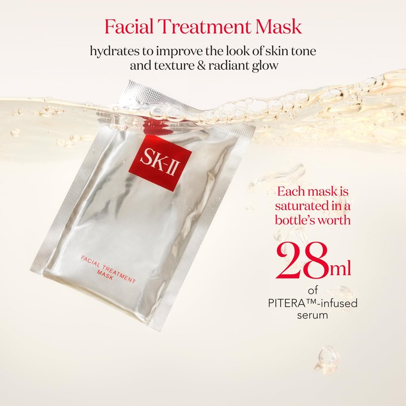 SK-II Facial Masks - Brightening Face Mask Sheets to Help Improve Tone, Texture & Radiance - Anti-Aging Treatment for Replenished Moisture & Visibly Healthier Skin (6 Count)