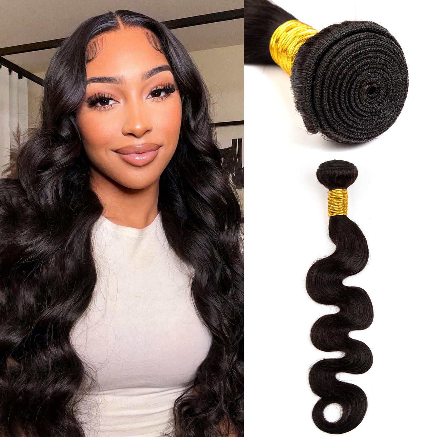 Human Hair Bundles Body Wave Natural Color, 22 Inch - 1 Bundle, Antousha Body Wave Bundles Human Hair 12A Unprocessed Brazilian Virgin Wavy Bundles for Black Women