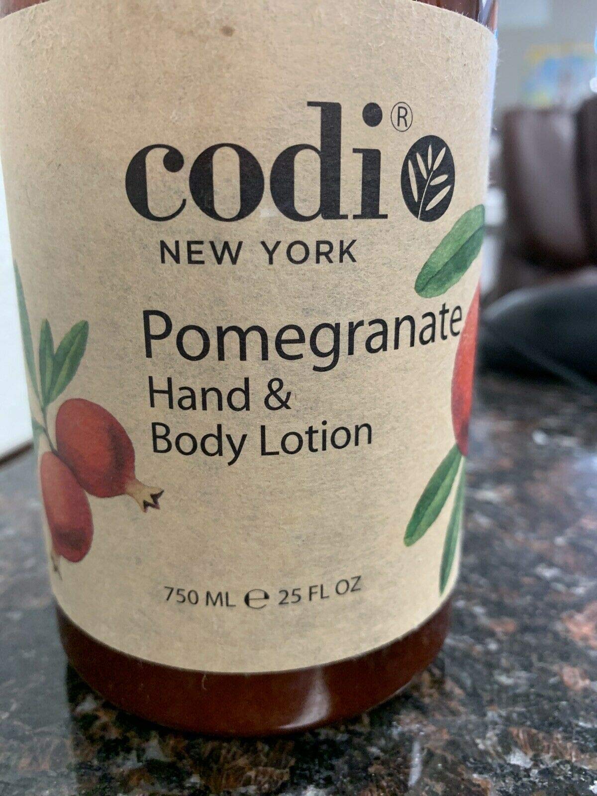 CODi Pomegranate Lotion - Body and Hand Lotion with Pump for Women and Men - Pomegranate Body Lotion with Wonderful Pomegranate Scent - Less Greasy, Quick Absorbent - 1 750ml Bottle and 2 100ml Tubes