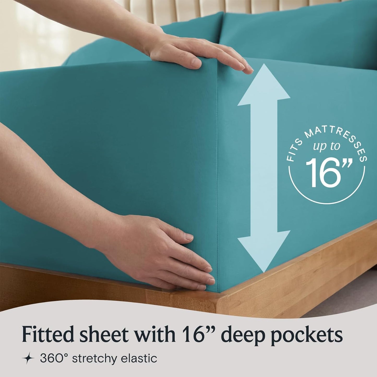LuxClub Queen Sheet Set - Breathable Luxury Bed Sheets with Deep Pockets | Silky Soft & Wrinkle-Free - Teal