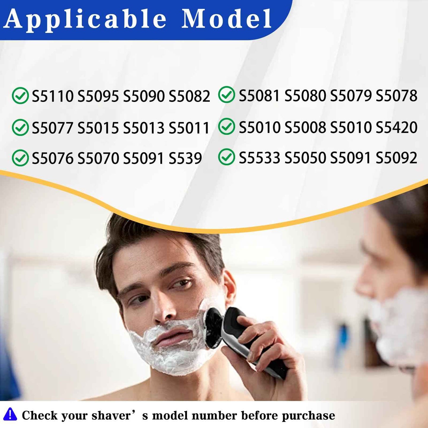 8 Pack SH50 Replacement Heads for Philips Norelco Series 5000, Replacment for Norelco Replacement Blades, Fit for Electric Shaver S5210 S5380 (8 Blades & 4 Brushes)